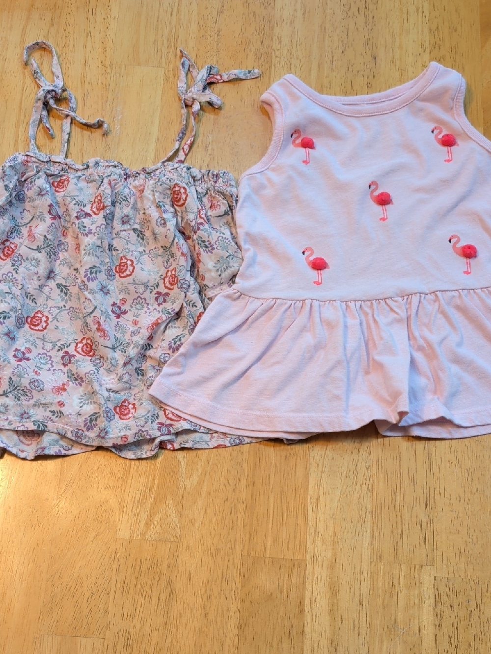 Falls Creek Girls' Light Pink Flamingo Peplum Tank Top